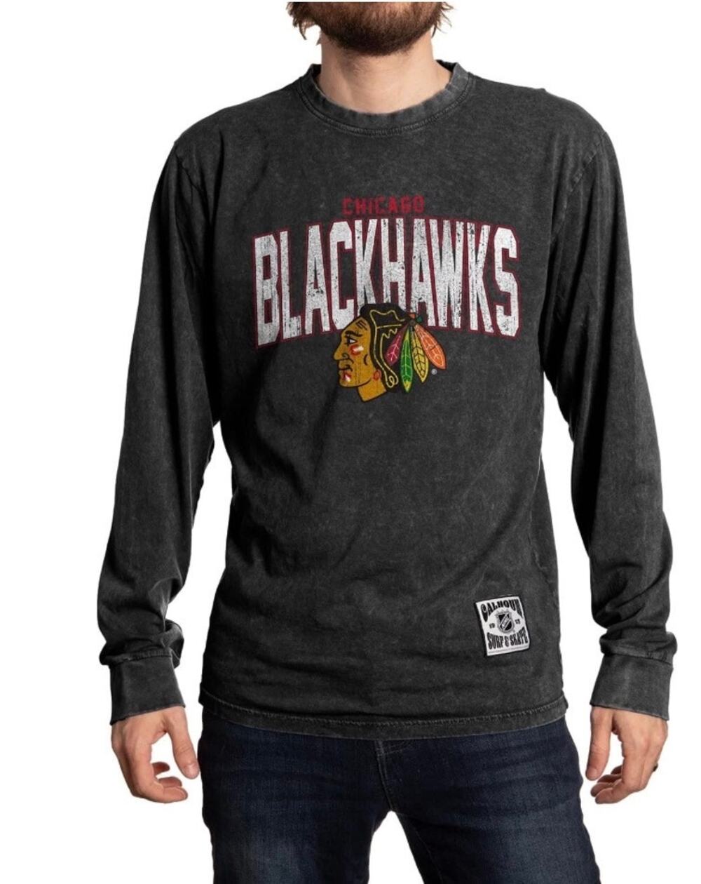 Calhoun NHL Surf & Skate Mens Acid Wash Long Sleeve Cotton Shirt-Size L